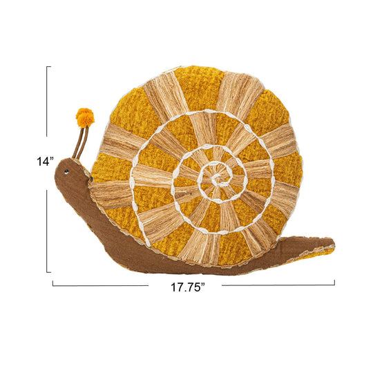 Hand - Woven Fabric Snail Shaped Pillow - Whats New Furniture - Portland, Oregon