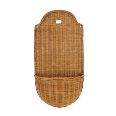 Hand-Woven Rattan Wall Basket, Natural, 34" Tall front view - wall decor by Creative Co-Op - Whats New Furniture Portland OR