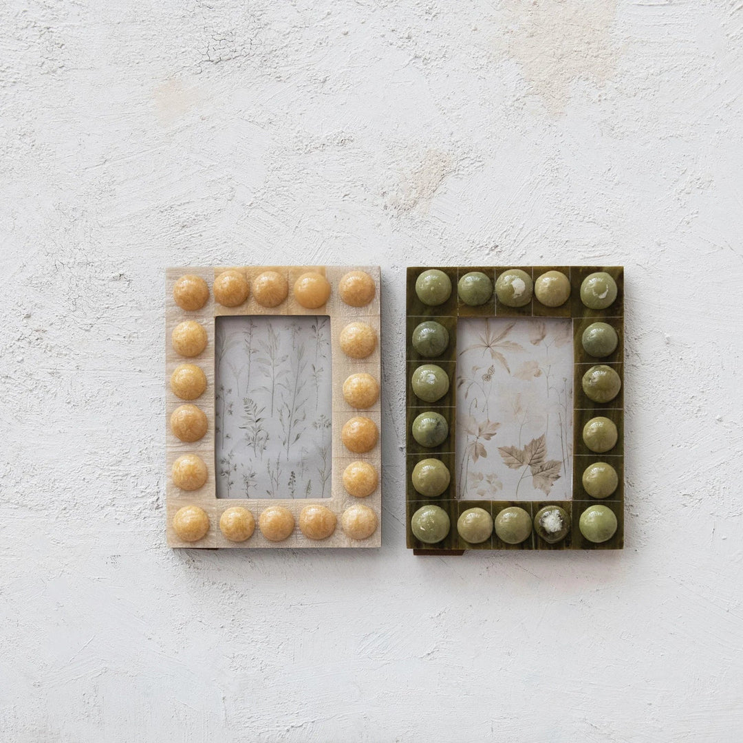 Handmade Marbled Resin Bobbin Photo Frame (For 4x6 Photo)