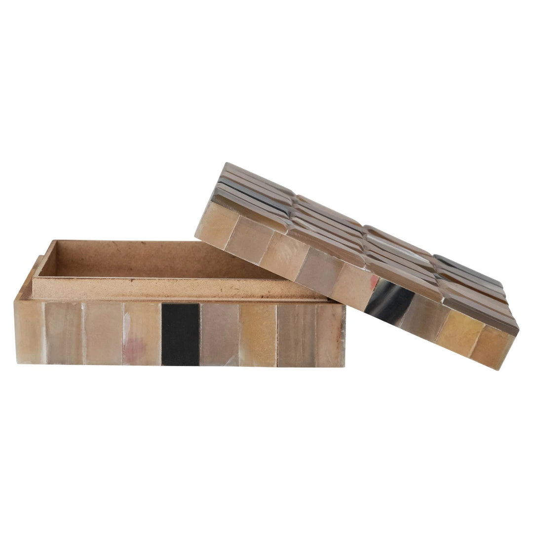 Handmade Natural Horn &amp; MDF Box, Natural