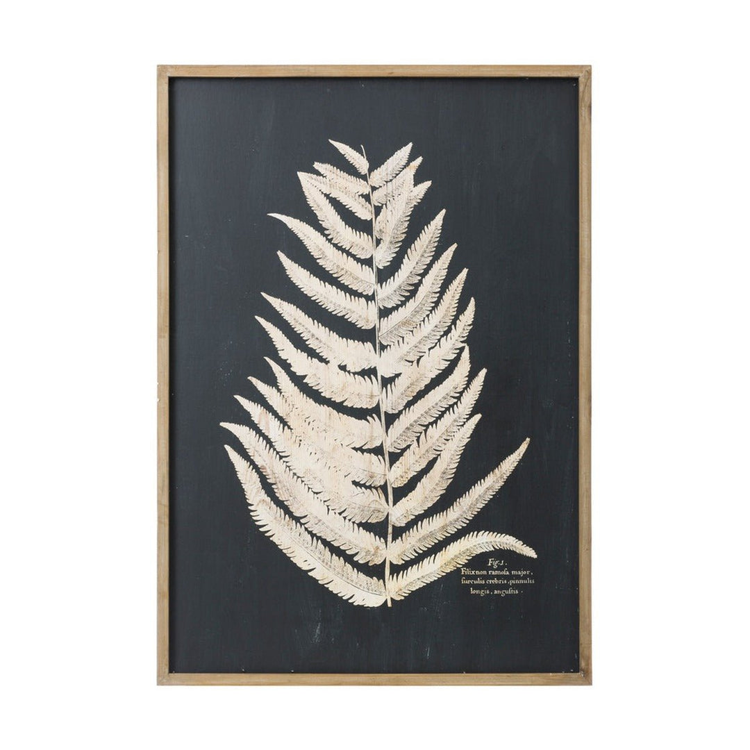 Laser-Cut Fern Framed Wall Art, Cream &amp; Black, 39", 2 Styles style 1 shown on its own - wall art by Creative Co-Op - Whats New Furniture Portland OR