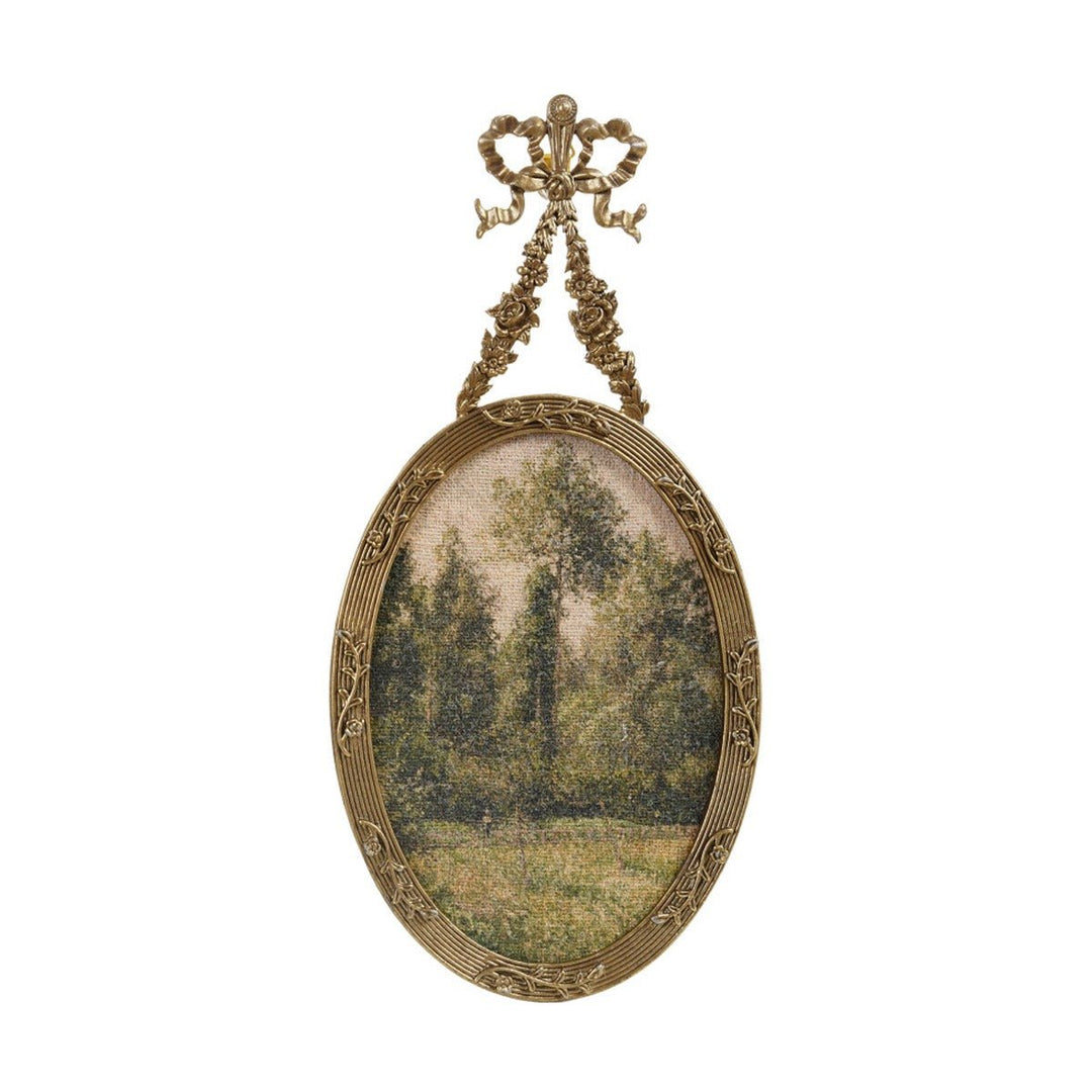 Pewter Bow Hanging Wall Art with Botanicals, 3 Styles style 3 shown on its own - wall art by Creative Co-Op - Whats New Furniture Portland OR