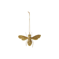 Resin Bee Ornament with Wire Legs, Gold Finish, 2-3/4"H front - seasonal decor by Creative Co-Op - Whats New Furniture Portland OR