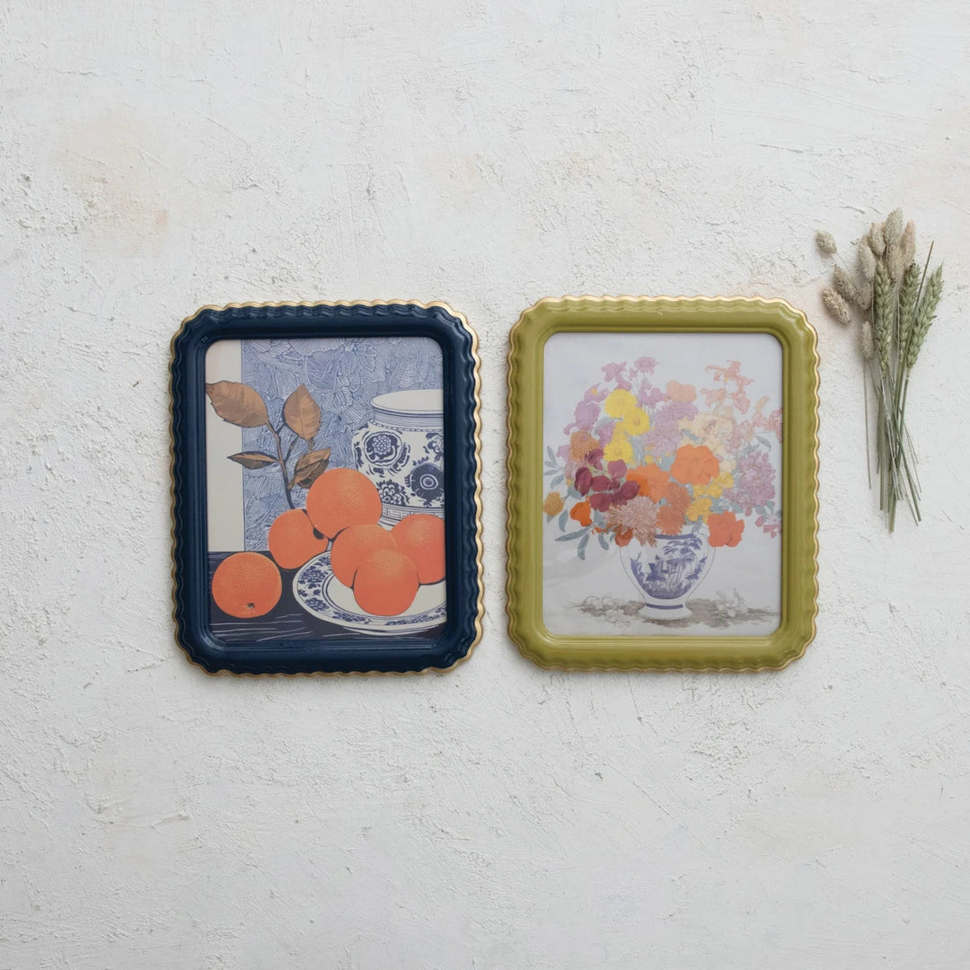 Scalloped Photo Frame w/ Gold Finish Edge - Whats New Furniture - Portland, Oregon