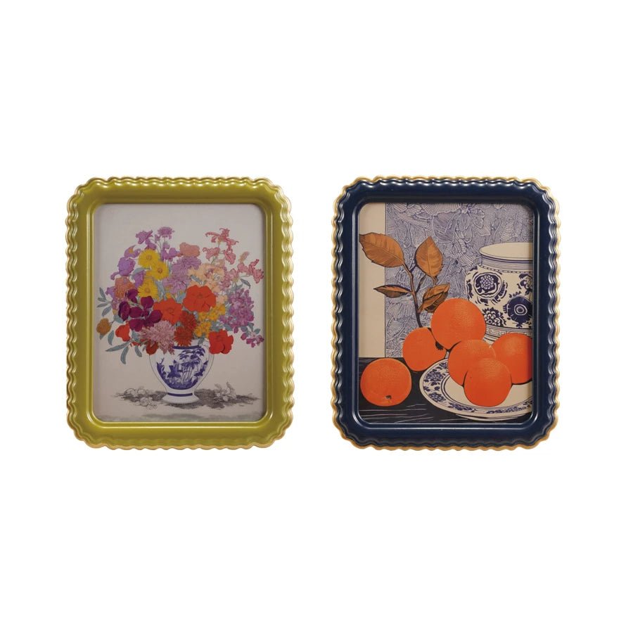 Scalloped Photo Frame w/ Gold Finish Edge - Whats New Furniture - Portland, Oregon