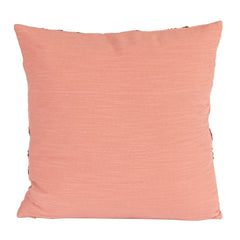 Square Cotton Slub Pillow w/ Embroidered Tiger &amp; Flowers - What&