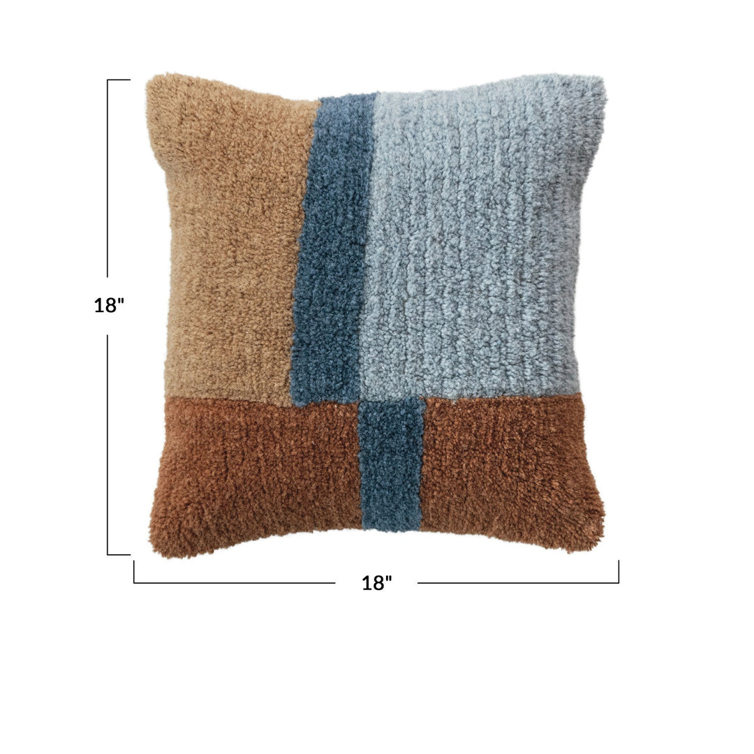 Square New Zealand Wool & Cotton Tufted Pillow - Whats New Furniture - Portland, Oregon