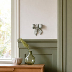 Stoneware Striped Bow Wall Décor, Green &amp; White styled in a Portland living room - Whats New Furniture