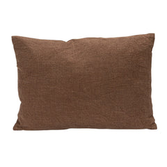 Stonewashed Cotton Slub Lumbar Pillow with Hand-Embroidered Flowers &amp; Bees, 20" x 14" back - soft goods by Creative Co-Op - Whats New Furniture Portland OR