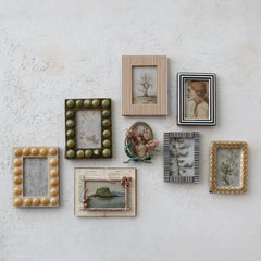 Striped Photo Frame, Black &amp; White (Holds 4" x 6" Photo)