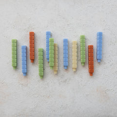 Rust stacked block taper candles in retail box - Creative Co-Op - Whats New Furniture Portland OR