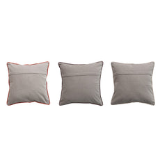 Velvet Pillow w/ Embroidered Botanical Pattern, Piping &amp; Chambray Back - What&
