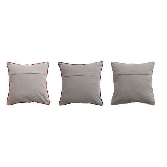 Velvet Pillow w/ Embroidered Botanical Pattern, Piping &amp; Chambray Back - What&