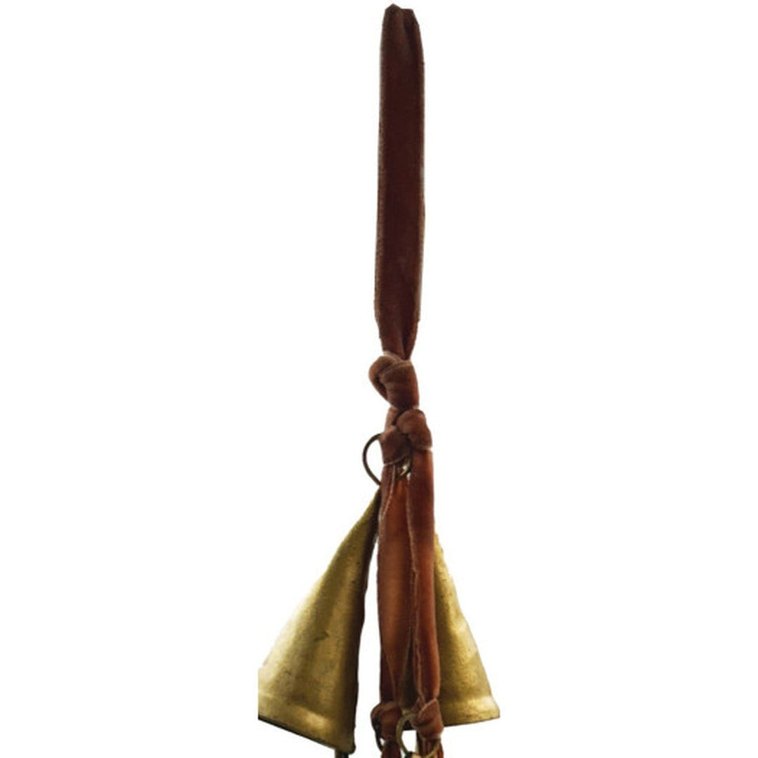Rose velvet ribbon and hanging loop detail on the bell door hanger - Whats New Furniture Portland OR