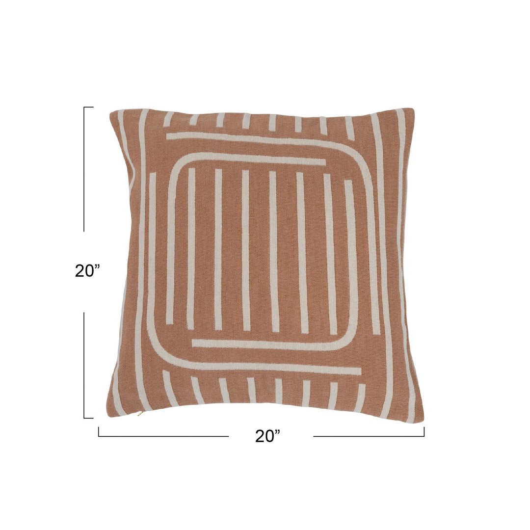 Woven Cotton Reversible Pillow w/ Lines - Whats New Furniture - Portland, Oregon