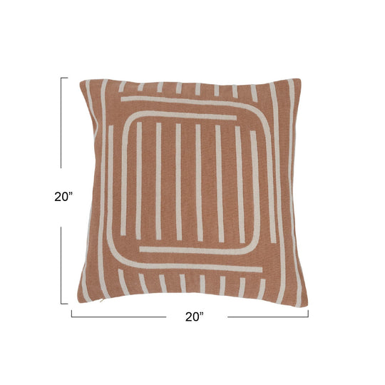 Woven Cotton Reversible Pillow w/ Lines - Whats New Furniture - Portland, Oregon