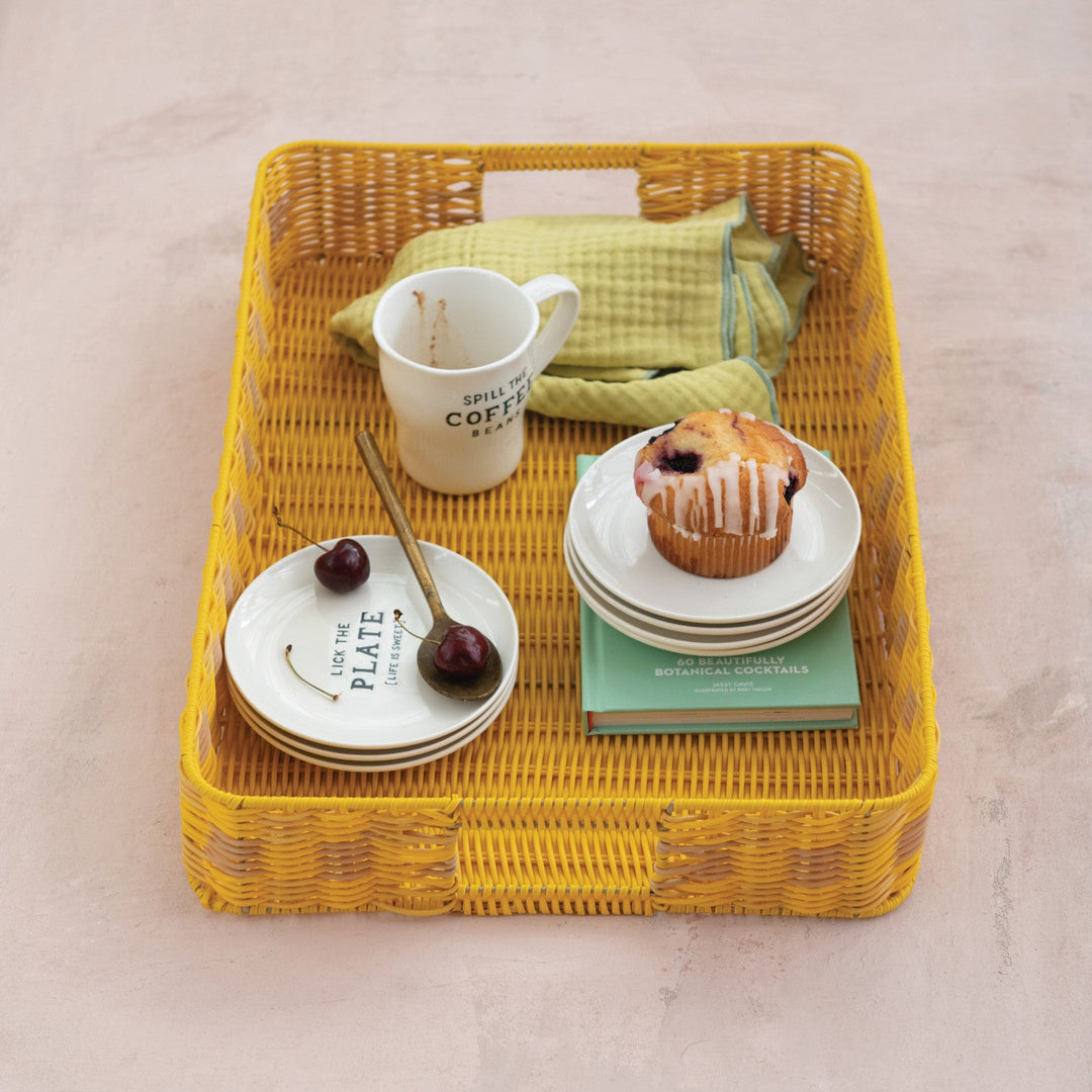 Woven Plastic Tray w/ Handles - Whats New Furniture - Portland, Oregon