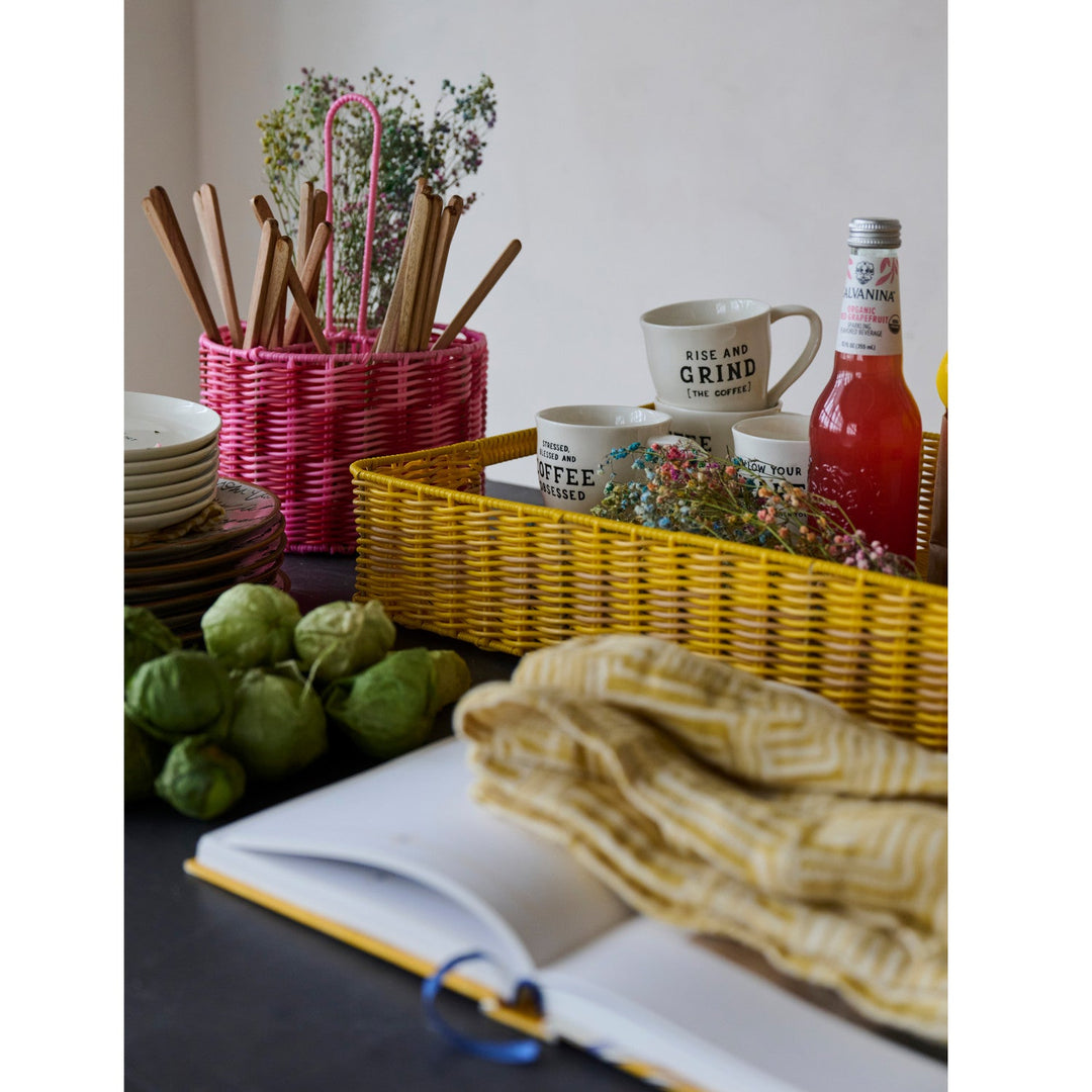 Woven Plastic Tray w/ Handles - Whats New Furniture - Portland, Oregon