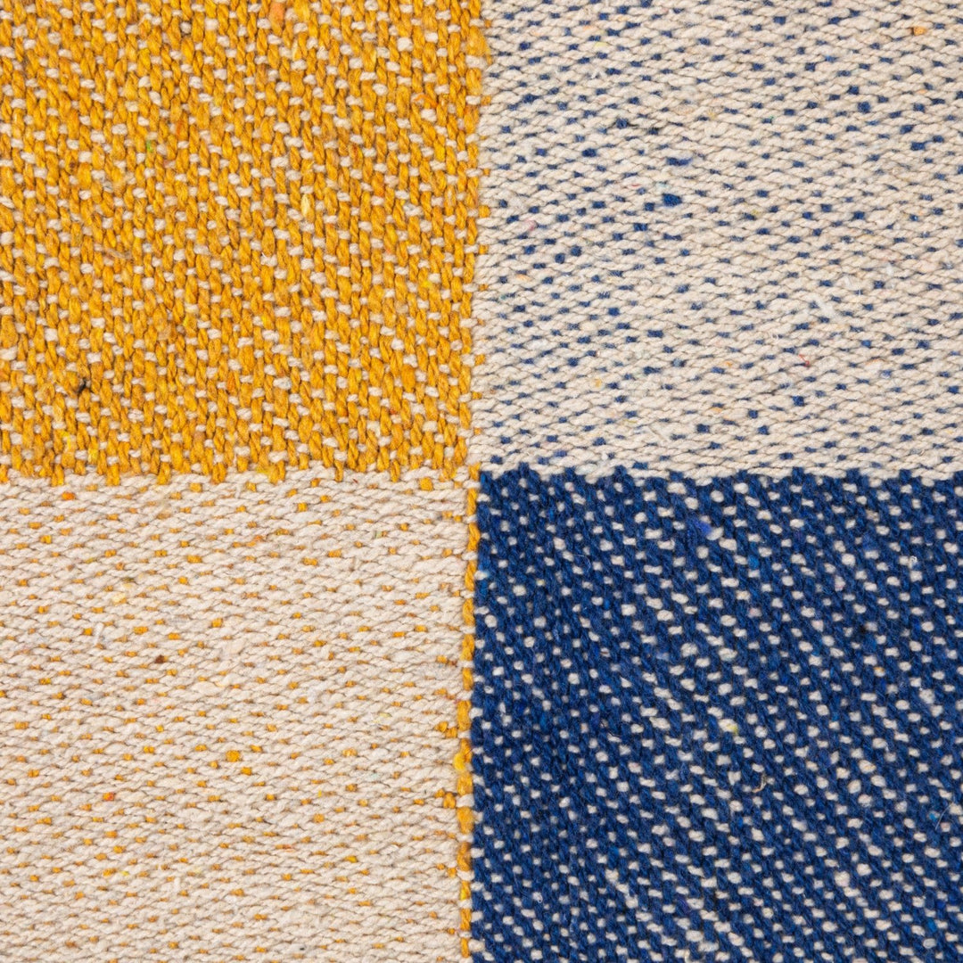 Woven Recycled Cotton Blend Throw with Check Pattern & Fringe - Whats New Furniture - Portland, Oregon