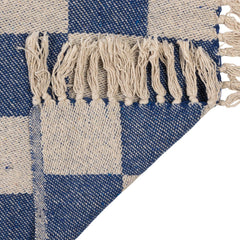 Woven Recycled Cotton Blend Throw with Check Pattern &amp; Fringe - Whats New Furniture - Portland, Oregon