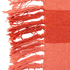 Woven Recycled Cotton Blend Throw with Stripes &amp; Fringe