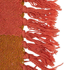 Woven Recycled Cotton Blend Two-Tone Checked Throw with Fringe