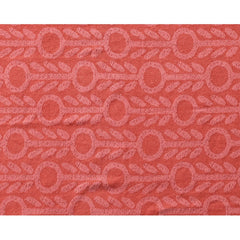 Close-up of the tonal pink and red woven floral jacquard texture on the recycled cotton throw - Whats New Furniture Portland OR
