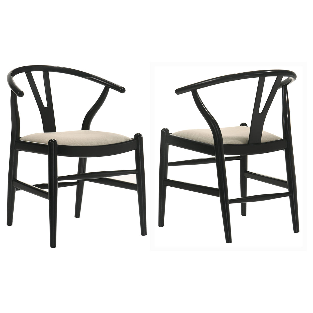 Crestmont Wood Wishbone Dining Side Chair Black (Set of 2) - What&