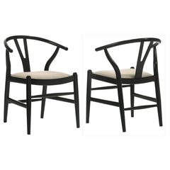 Crestmont Wood Wishbone Dining Side Chair Black (Set of 2) - What&