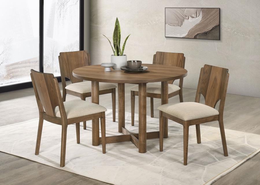 Crestmore Round Wood Dining Table detail view 6 - Whats New Furniture - Portland, Oregon