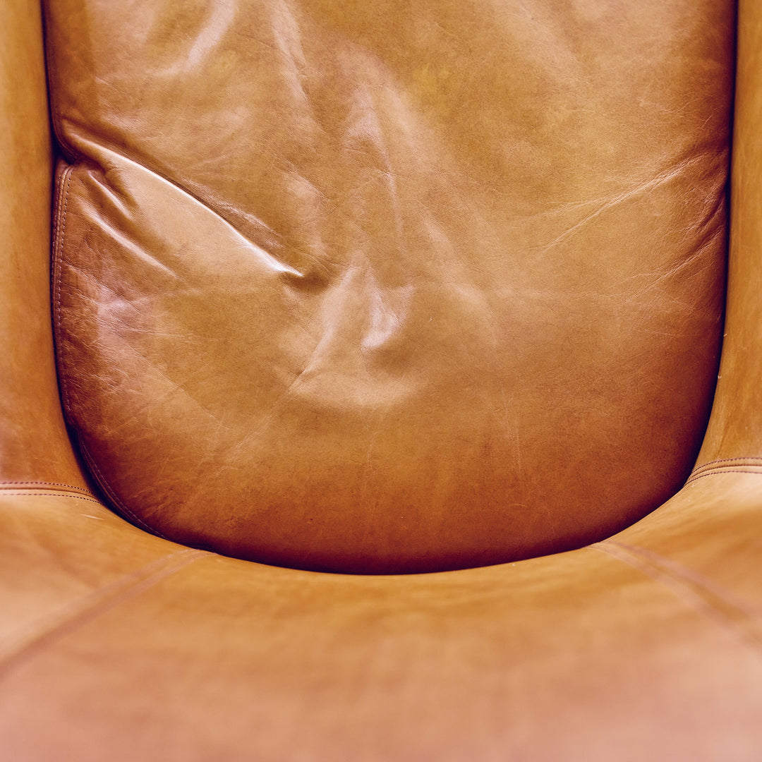 Custom Leather Rocking Chair detail view 4 - Whats New Furniture - Portland, Oregon