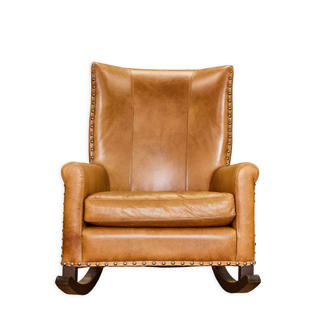 Custom Leather Rocking Chair - Whats New Furniture - Portland, Oregon