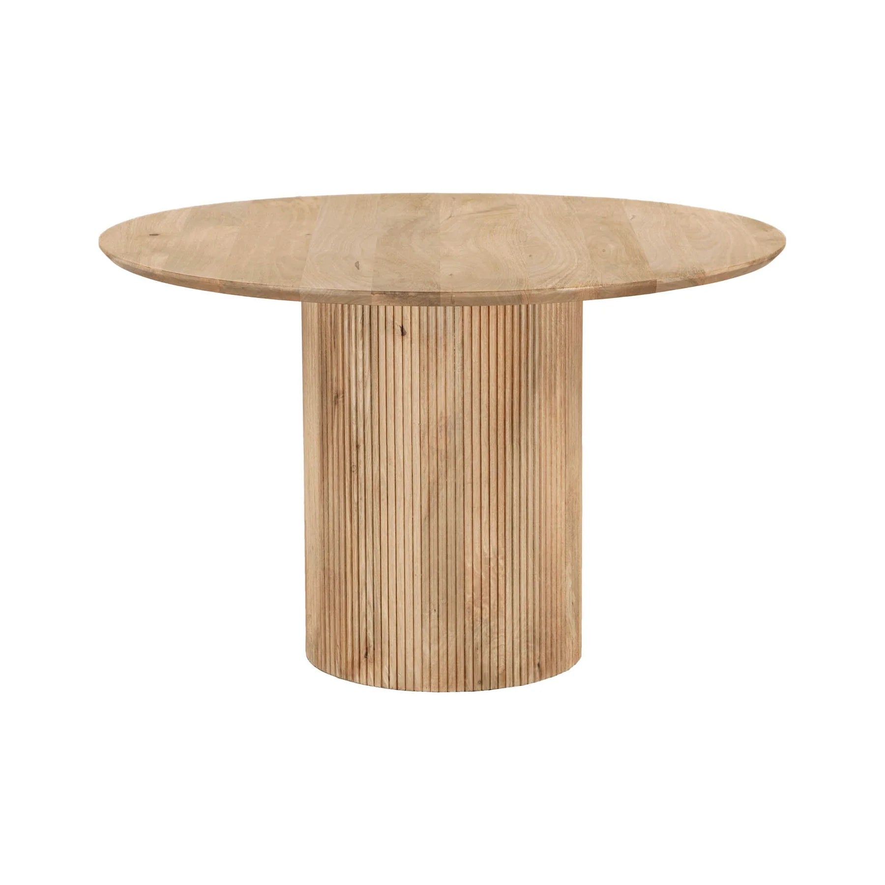 Cylinder Round Dining Table in Honey - round mango wood pedestal dining table by LH Imports - Whats New Furniture Portland OR