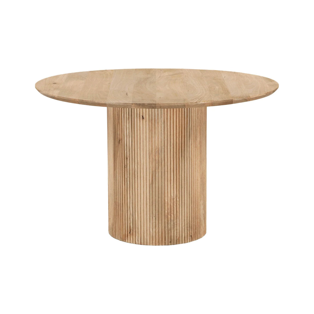 Cylinder Round Dining Table in Honey - round mango wood pedestal dining table by LH Imports - Whats New Furniture Portland OR