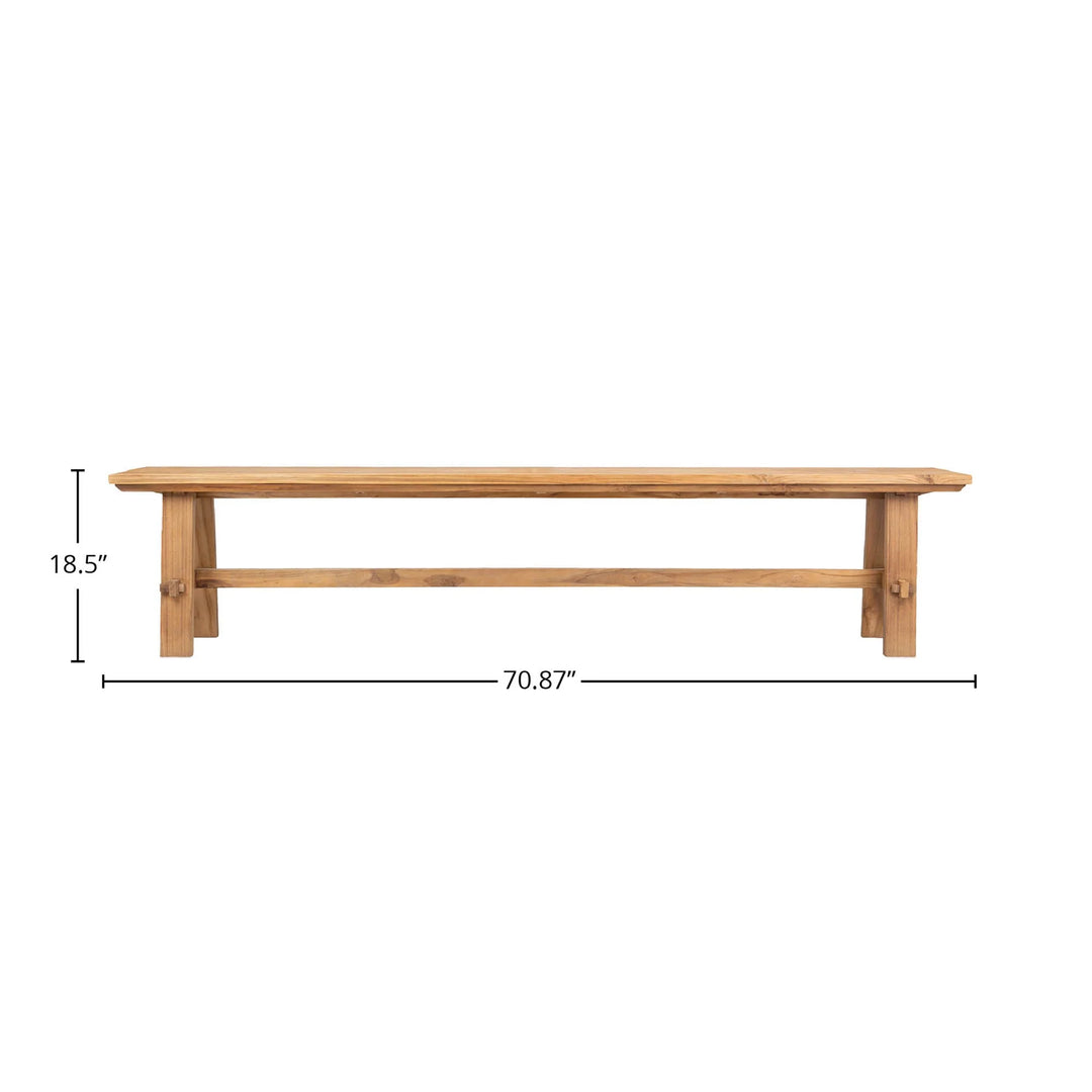 Artisan Bench in Natural Teak spec sheet - reclaimed teak bench by LH Imports - Whats New Furniture Portland OR