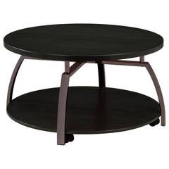 Dacre 2-piece Round Coffee and End Table Set Dark Charcoal - What&