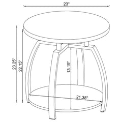 Dacre 3-piece Round Coffee and End Table Set Dark Charcoal - What&