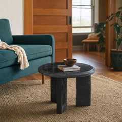 Dakota Nesting Coffee Tables in Black Marble styled in Portland AlbertArts foursquare living room - Whats New Furniture