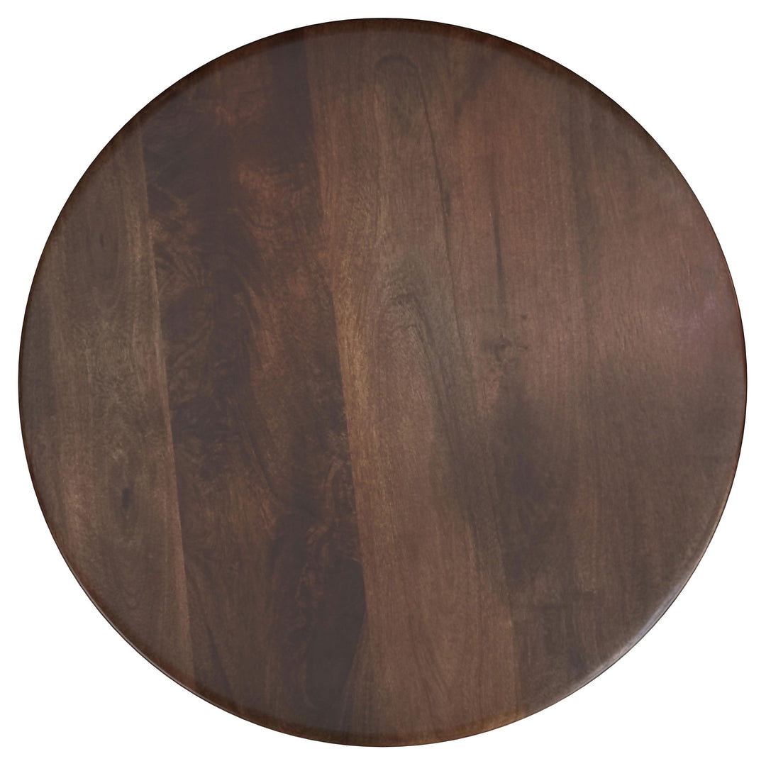 Dale Round Solid Mango Wood Side End Table Brown - What&