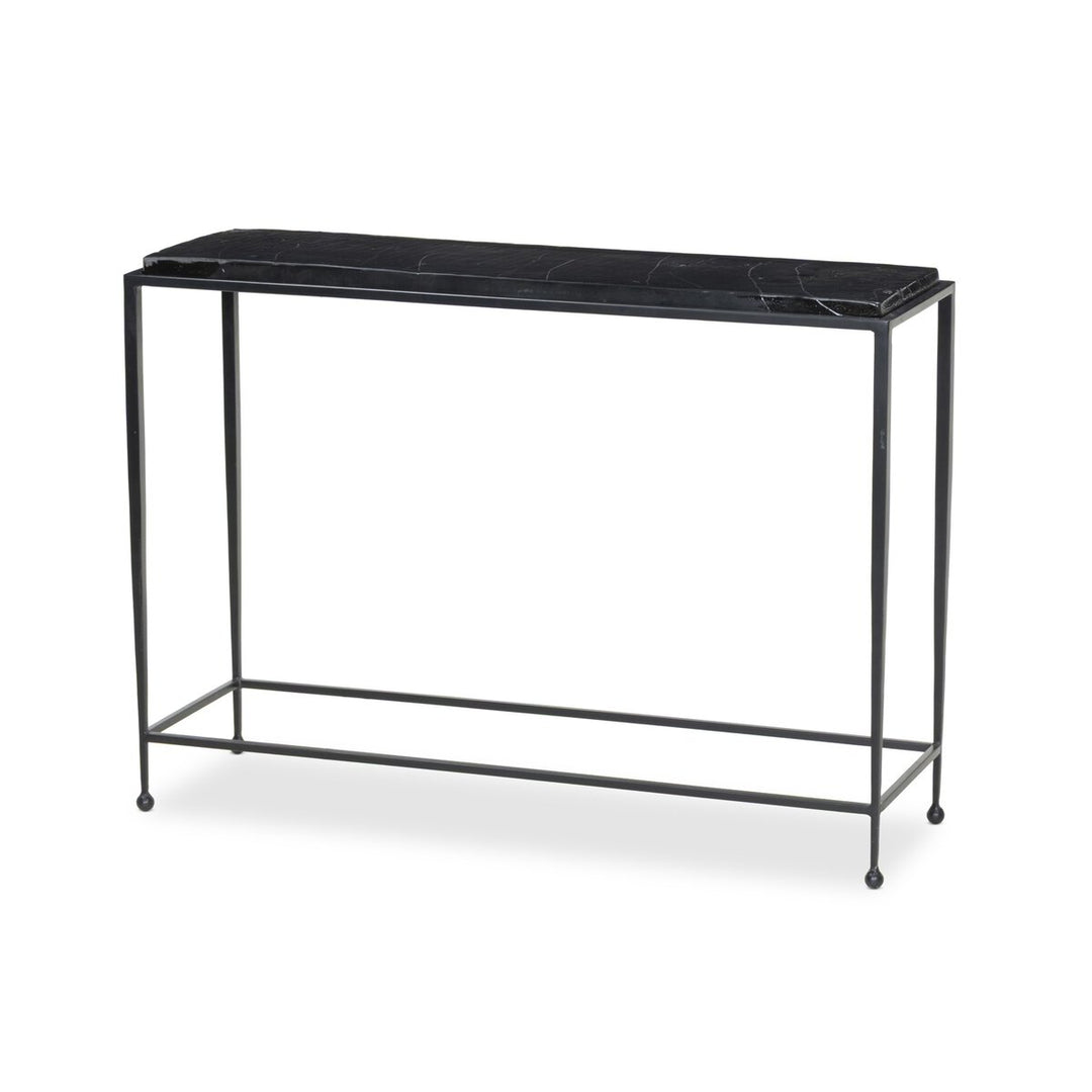 Dalston Cast Glass Console Table Smoked Black Cast Glass