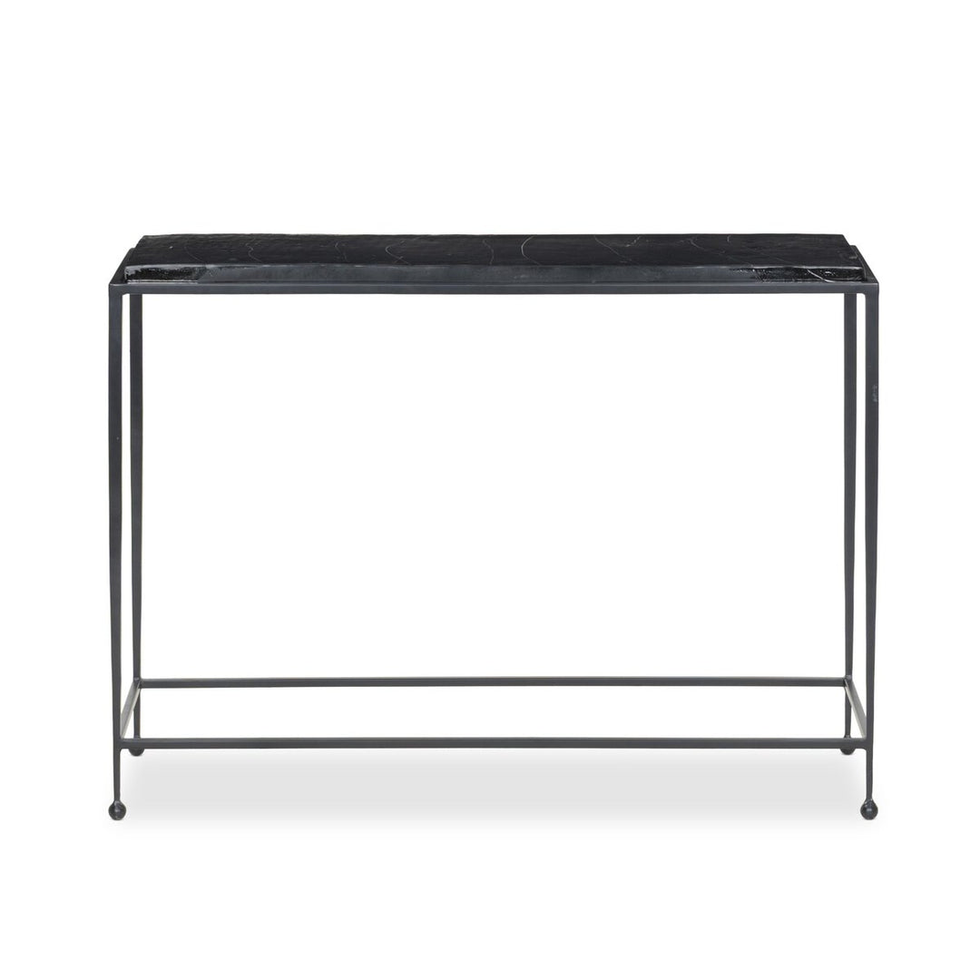 Dalston Cast Glass Console Table Smoked Black Cast Glass
