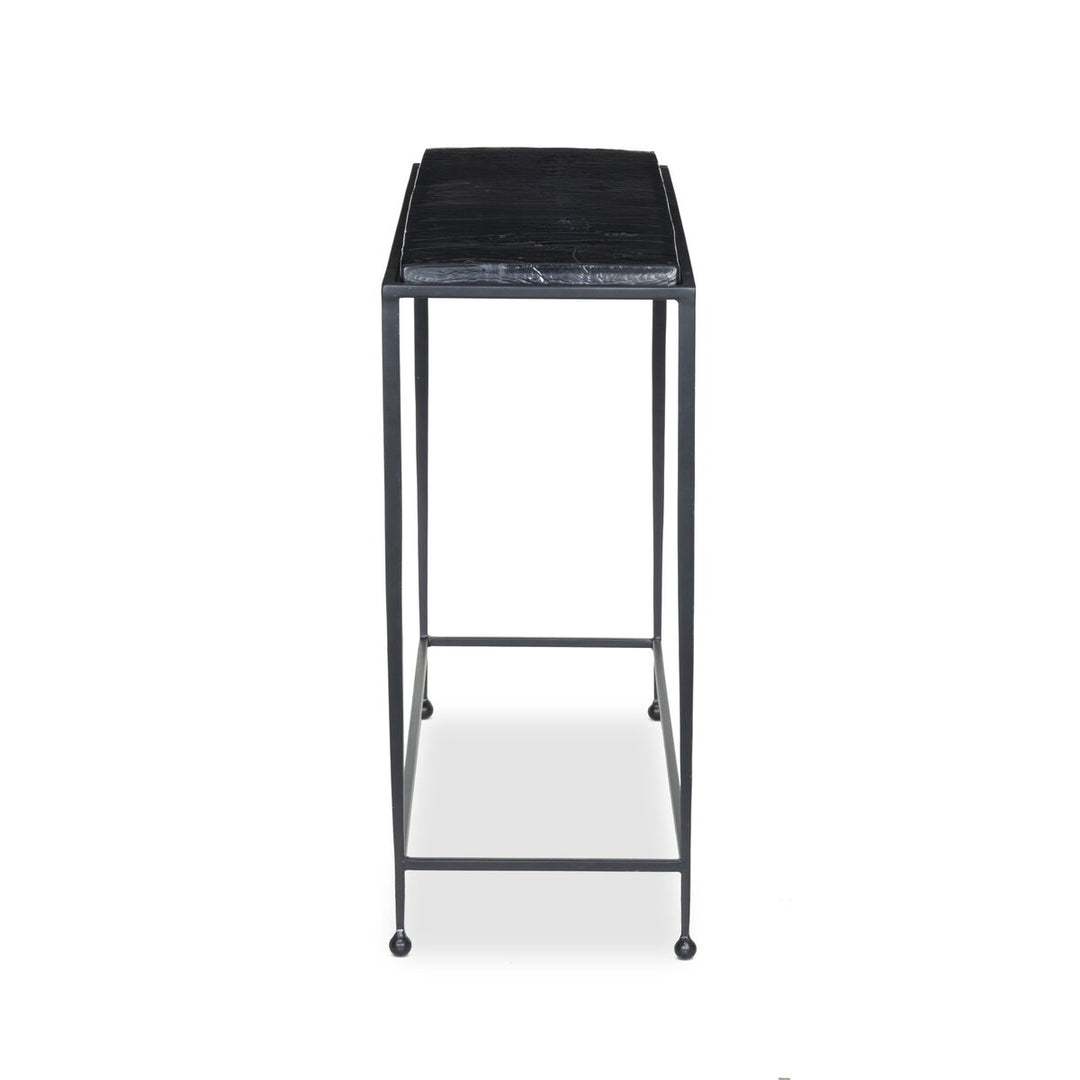 Dalston Cast Glass Console Table Smoked Black Cast Glass