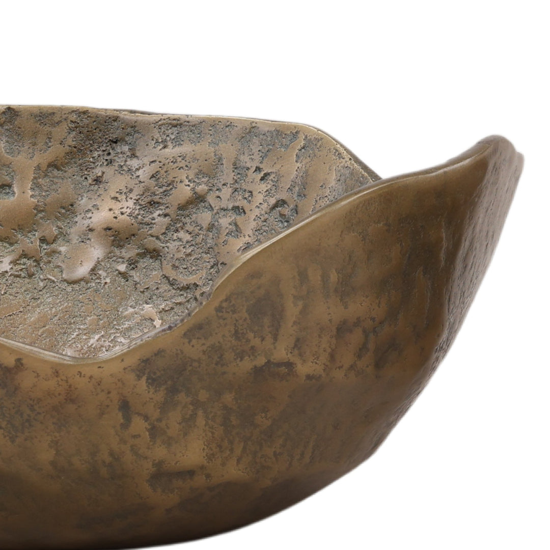 Damara Bowl Set of 2 - Antique Brass in Antique Brass - detail 1 studio view - Decor by Dovetail - Whats New Furniture Portland OR