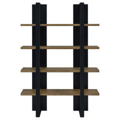 Danbrook 71-inch 4-shelf Bookshelf Black and Aged Walnut - What&