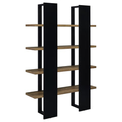 Danbrook 71-inch 4-shelf Bookshelf Black and Aged Walnut - What&