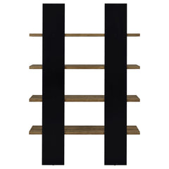 Danbrook 71-inch 4-shelf Bookshelf Black and Aged Walnut - What&