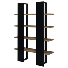Danbrook 71-inch 4-shelf Bookshelf Black and Aged Walnut - What&