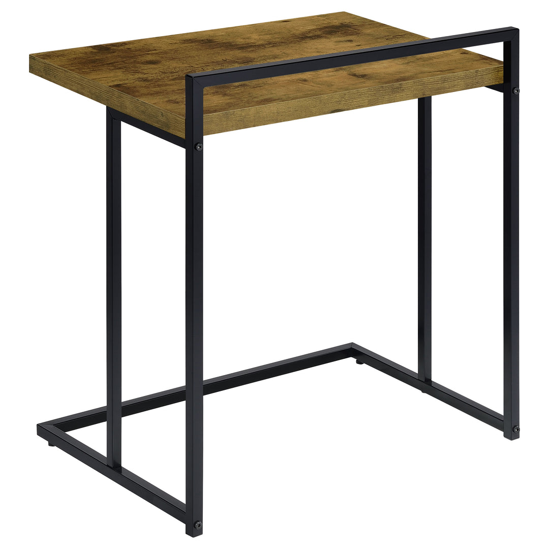 Dani Rectangular C-Shaped Sofa Side Table Rustic Nutmeg - What&