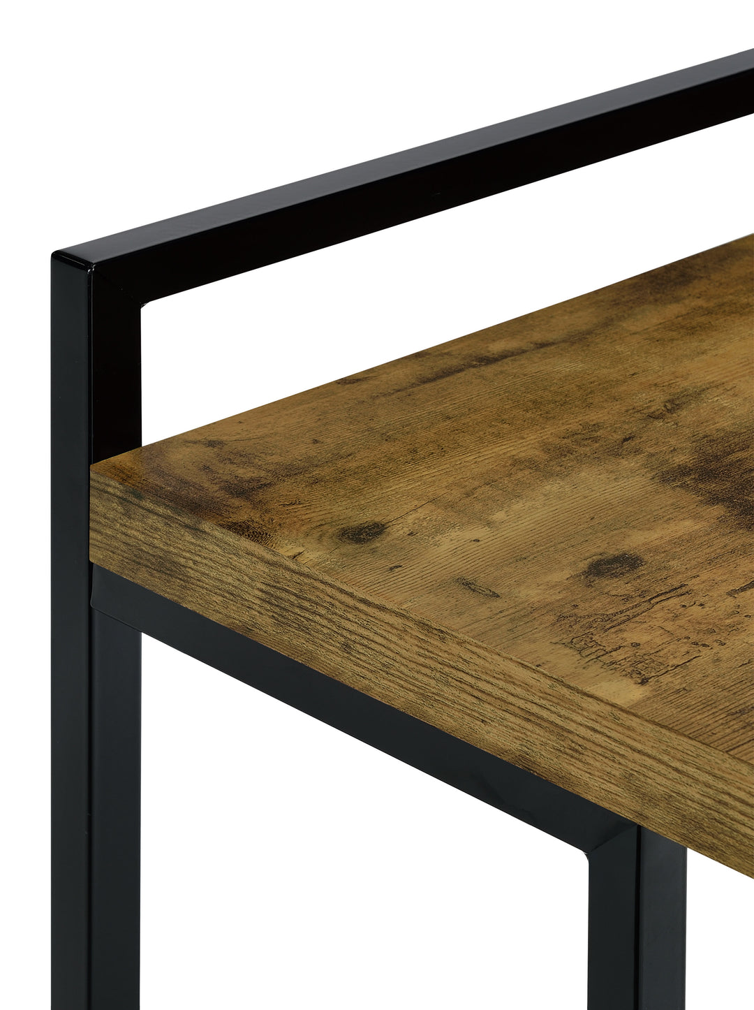 Dani Rectangular C-Shaped Sofa Side Table Rustic Nutmeg - What&