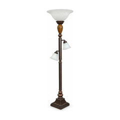Dark Bronze torchiere floor lamp with a wide uplight bowl - Whats New Furniture Portland OR
